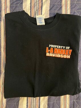 Harley-Davidson Black Tee with Orange and White Logo